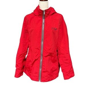 Tommy Hilfiger Windbreaker Hooded Nylon Red Zip Up. Women’s Size XXL